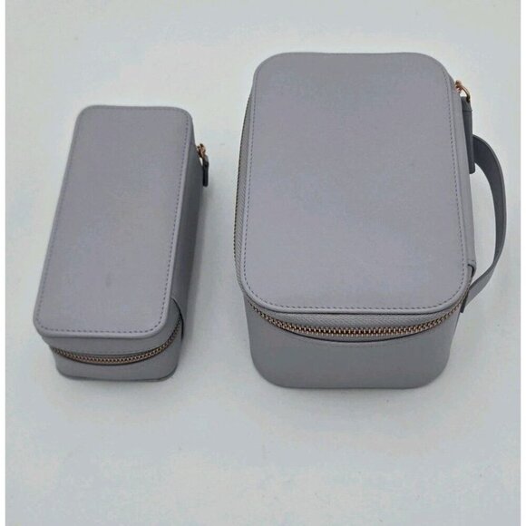 Rachel Zoe Travel Cases Makeup Case Jewelry Case Purple Gold EUC Set Of Two Zip - Picture 9 of 9